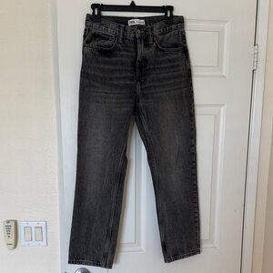 Zara Women's Dark Grey Straight Leg Jeans